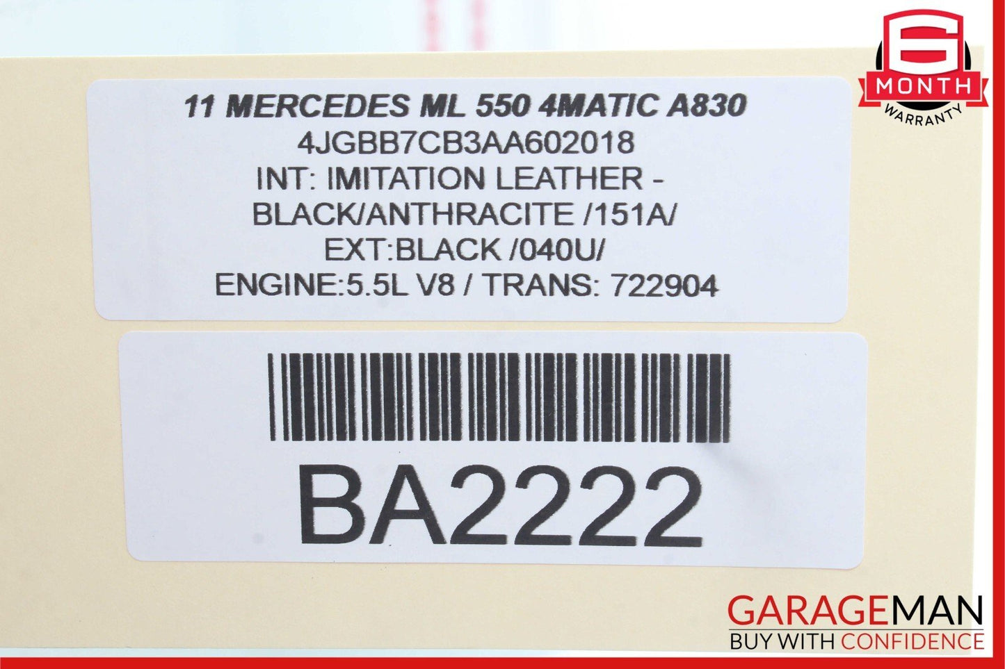 09-13 Mercedes W164 ML550 R350 Driver Steering Wheel w/ Paddle Shifters Black