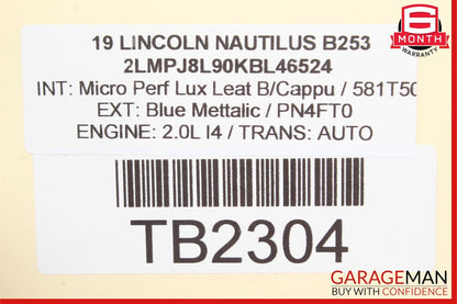 19-21 Lincoln Nautilus Rear Right & Left Side Bumper Bracket Cover Set OEM