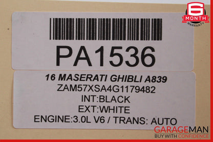 14-17 Maserati Ghibli Front Right Side Lower Bottom Seat Cushion Cover Black OEM