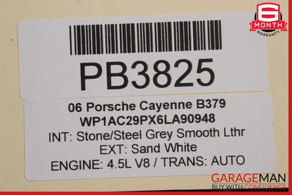 03-06 Porsche Cayenne 955 Rear Left Door Frame Window Regulator Glass Assy