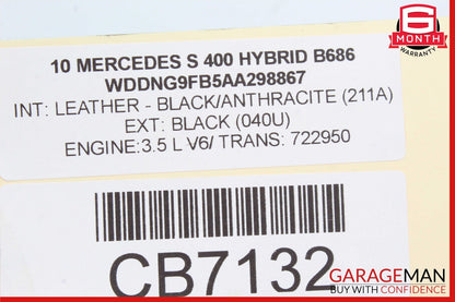 07-14 Mercedes W221 S400 Rear Right / Left Air Airmatic Shock Absorber Strut OEM
