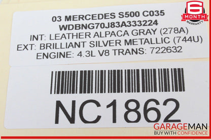 00-06 Mercedes W220 S500 Center Console Ash Tray Ashtray Compartment OEM