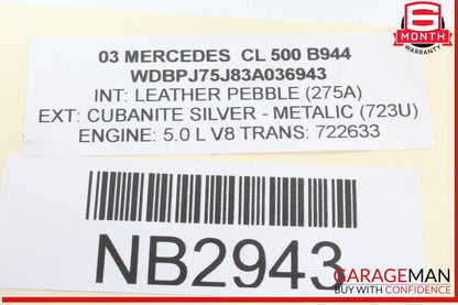 00-06 Mercedes W215 CL500 Steering Column Control Switches Assembly Black OEM