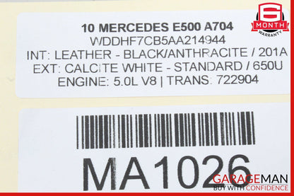 10-13 Mercedes W212 E550 Front / Rear Right Exterior Door Handle Keyless Go