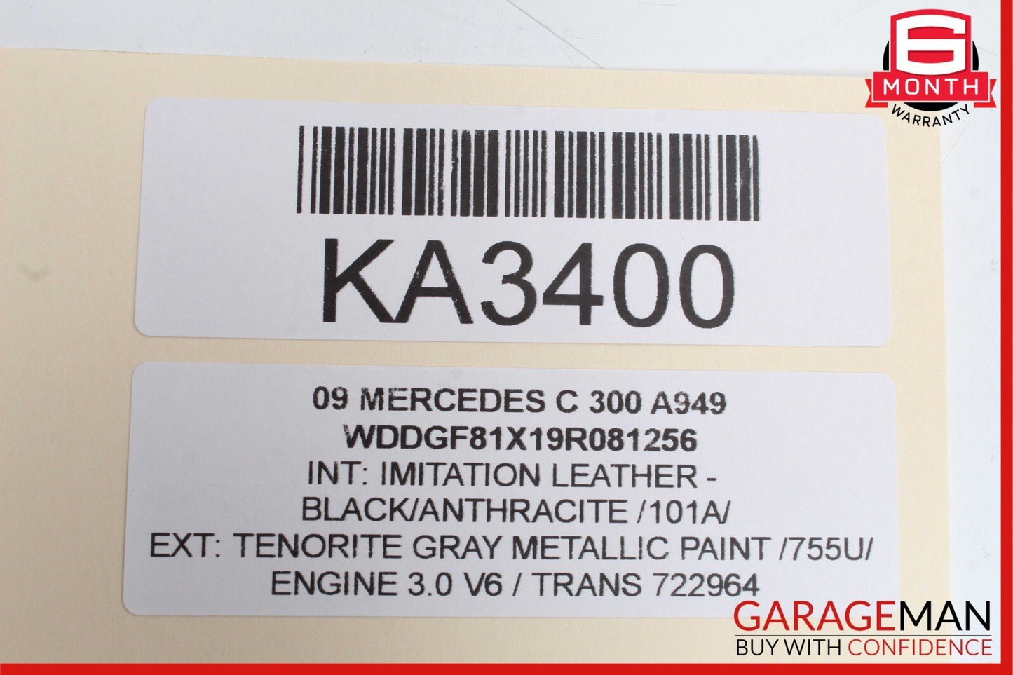 08-11 Mercedes W204 C350 C300 Right Side Exterior Door Handle Front or Rear Grey