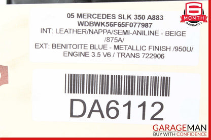 05-11 Mercedes R171 SLK300 SLK350 Front Right Side Door Lock Latch Actuator OEM
