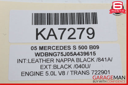 00-06 Mercedes W220 S500 Rear Right Side Window Regulator Motor OEM