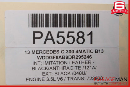 08-14 Mercedes W204 C300 C250 Front Left Top Upper Seat Cushion Black