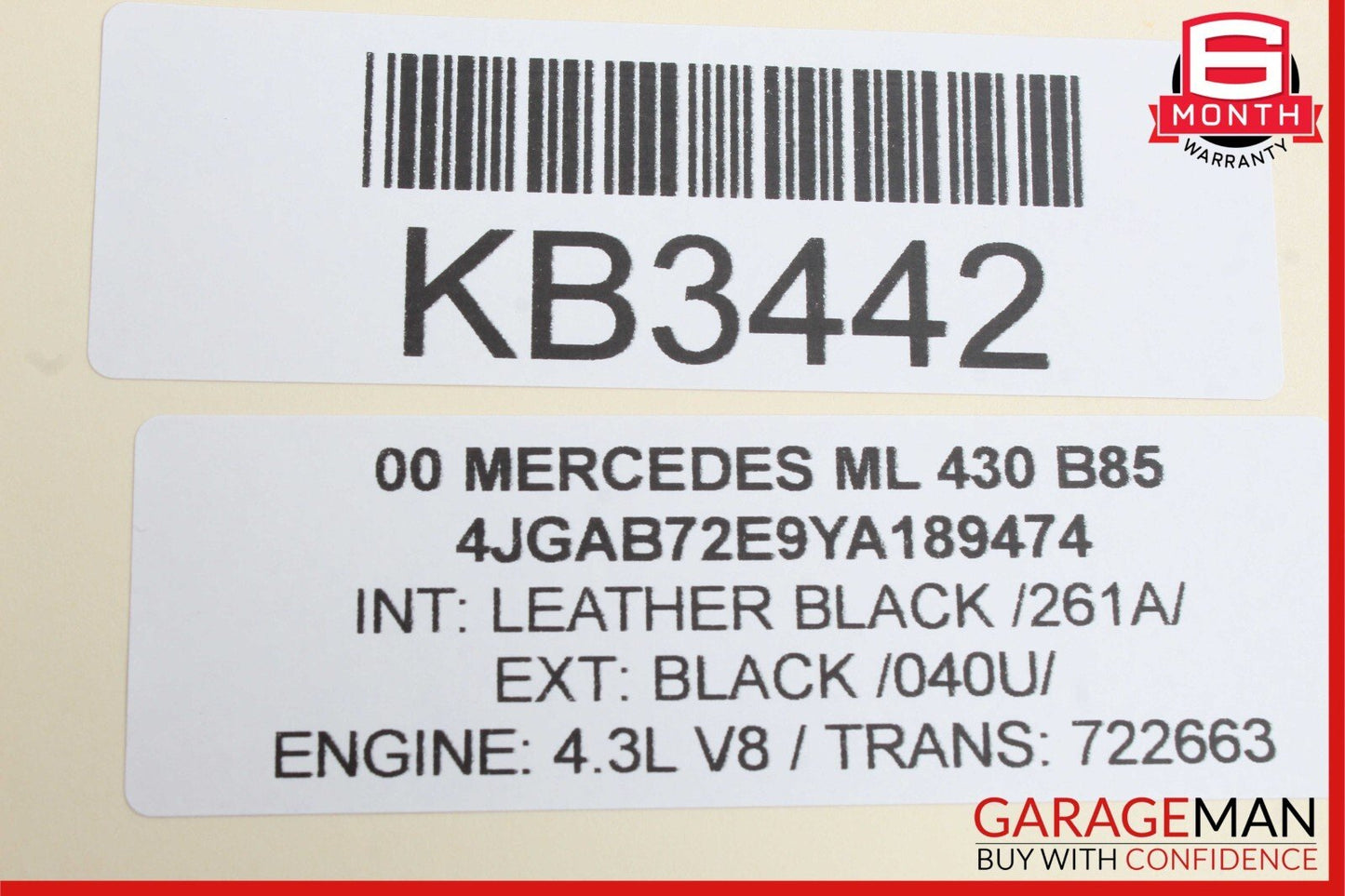 98-05 Mercedes W163 ML430 ML500 Dashboard Center A/C AC Air Vent Trim Black OEM