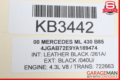 98-05 Mercedes W163 ML430 ML500 Dashboard Center A/C AC Air Vent Trim Black OEM
