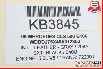 06-08 Mercedes W219 CLS500 CLS550 Front Left Side Door Rear View OEM