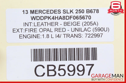 12-20 Mercedes R172 SLK350 SLC300 Left Driver Side Exterior Door Handle OEM