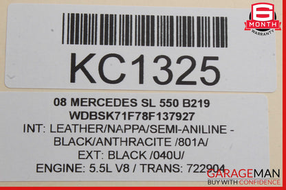 07-12 Mercedes R230 SL550 SL63 AMG Convertible Trunk Right Lift Assist Cylinder