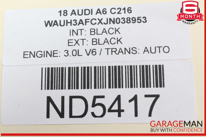 12-18 Audi A6 A7 Front Center Console Dual Cup Holder 4G0862534B Black OEM