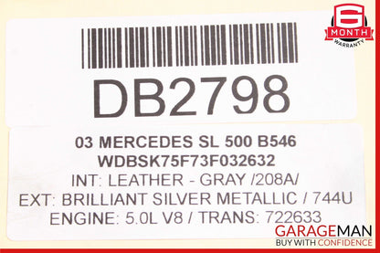 03-12 Mercedes R230 SL600 SL55 AMG Front Upper Radiator Support Frame Bracket