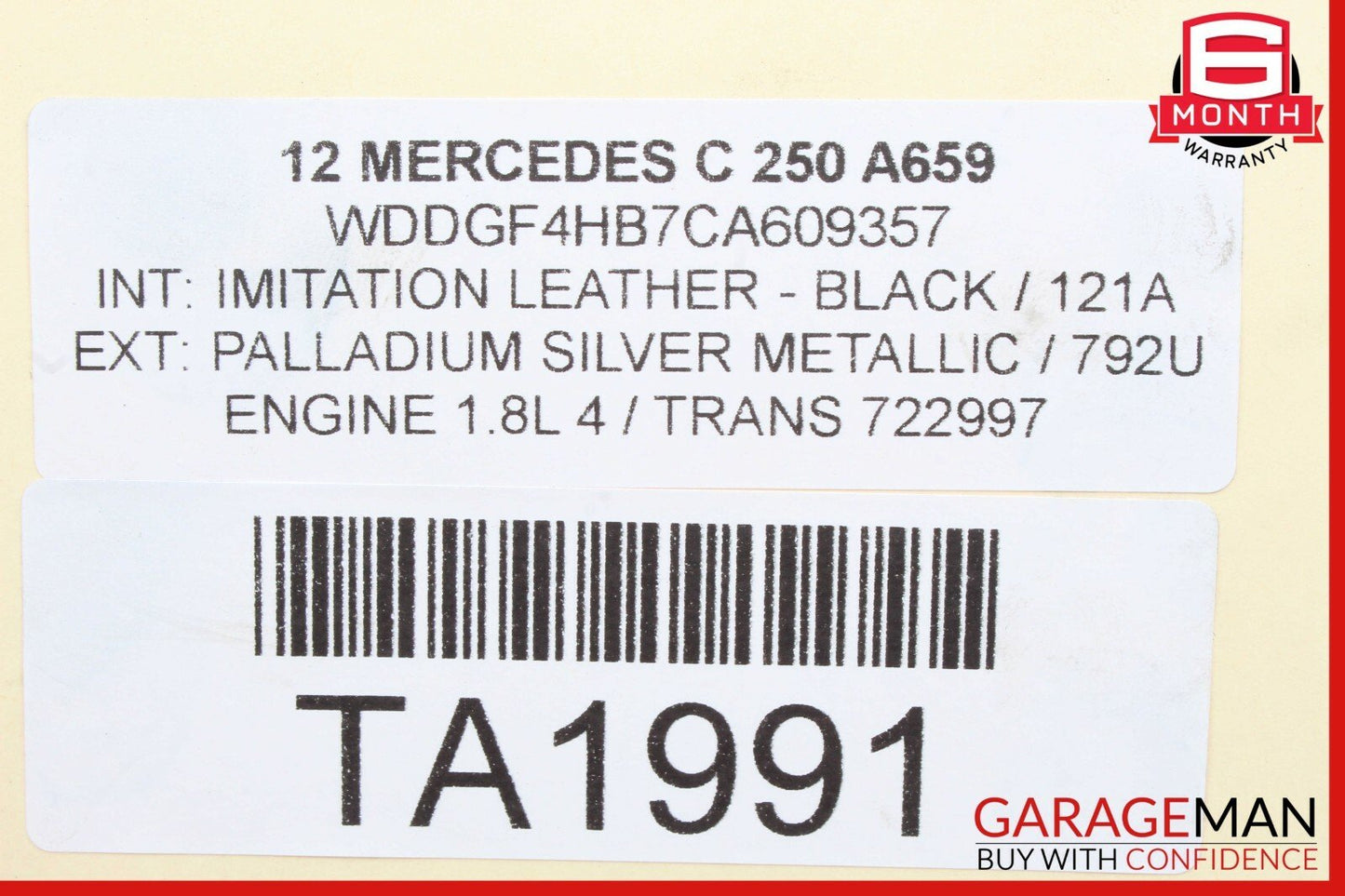 08-14 Mercedes W204 C250 C300 Front Right Passenger Side RWD Upper Control Arm
