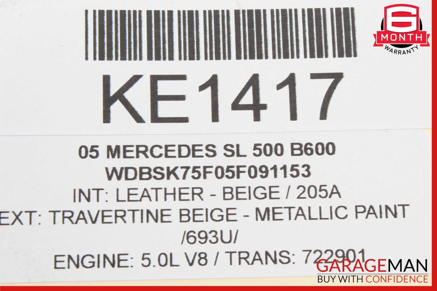 03-08 Mercedes R230 SL500 SL55 AMG Bose Left Driver Side Door Audio Speaker OEM