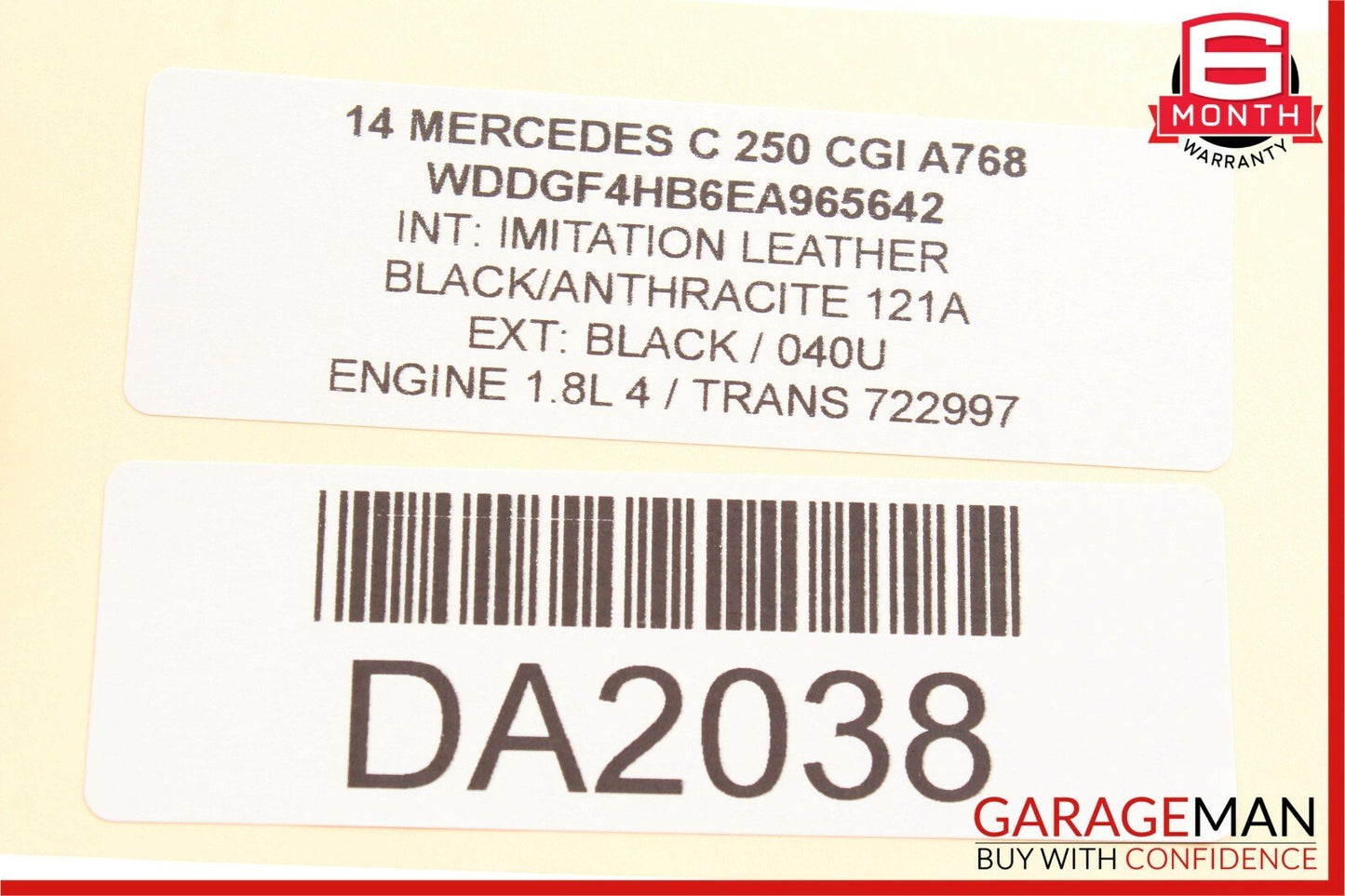 08-14 Mercedes W204 C250 Front Left Side Exterior Door Handle Assembly Black OEM