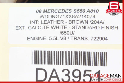 07-10 Mercedes W221 S550 CL550 Steering Column Combination Switch Assembly OEM