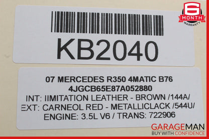 06-13 Mercedes W251 R350 4MATIC Left Driver Door Corner Tweeter Speaker OEM