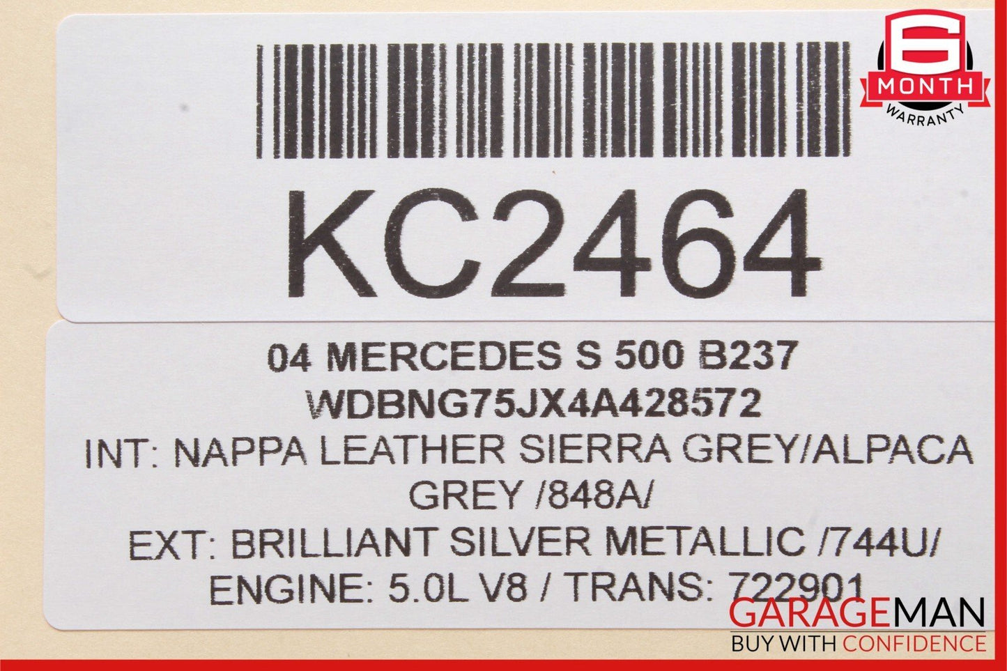 00-06 Mercedes S500 CL500 CL600 Front Right Side Exterior Door Handle Silver