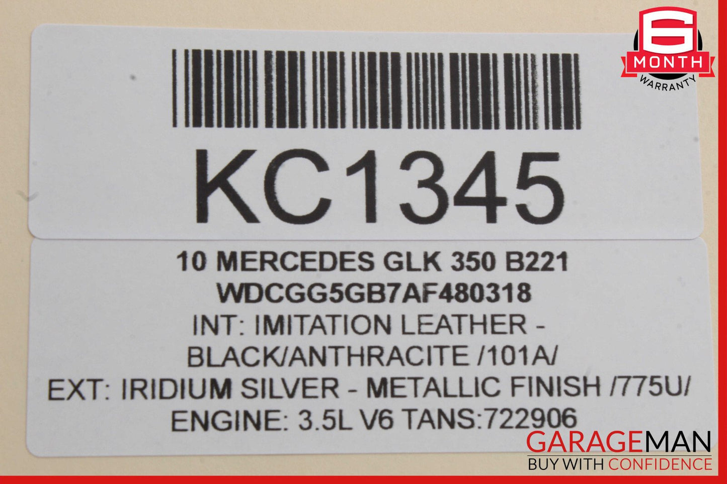 10-15 Mercede X204 GLK350 GLK250 Rear Left Side Exterior Door Handle OEM