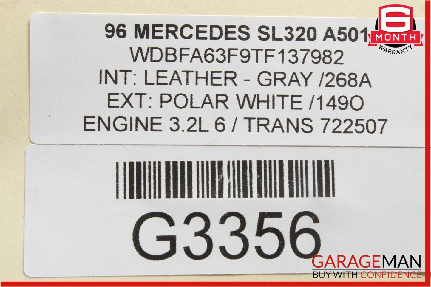 94-97 Mercedes R129 SL320 3.2L Engine Air Intake Cleaner Filter Box Assembly OEM