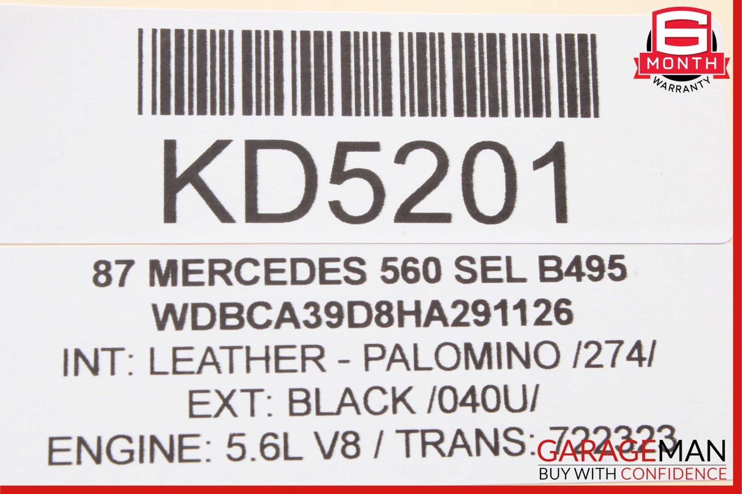 86-91 Mercedes W126 560SEL 420SEL Front Right Vacuum Lock Actuator Element OEM