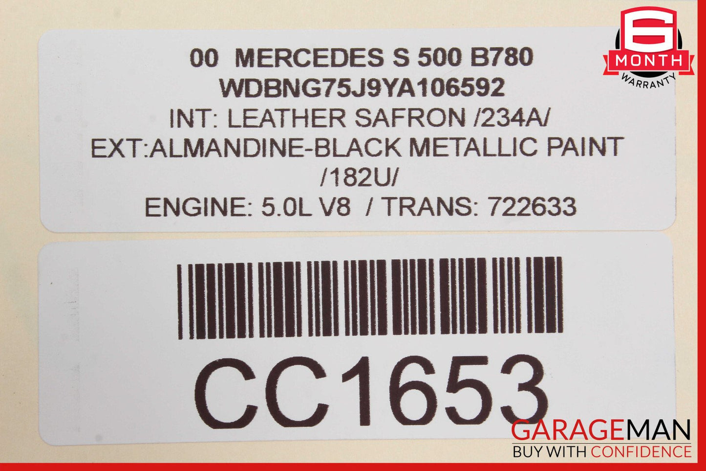00-02 Mercedes W220 S430 S55 Front Right or Left Top Upper Seat Cushion OEM