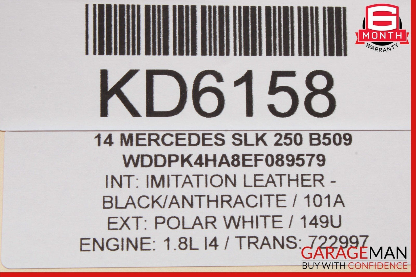 12-20 Mercedes R172 SLK250 SLK350 SLC300 Interior Rear View Mirror Black OEM