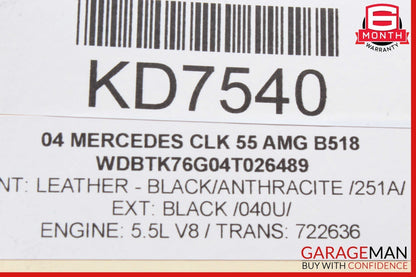 03-06 Mercedes W209 CLK55 AMG Front Seat Headrest Head Rest Black OEM
