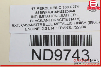 15-20 Mercedes W205 C300 C350e Front Right Side Door Window Regulator Motor OEM