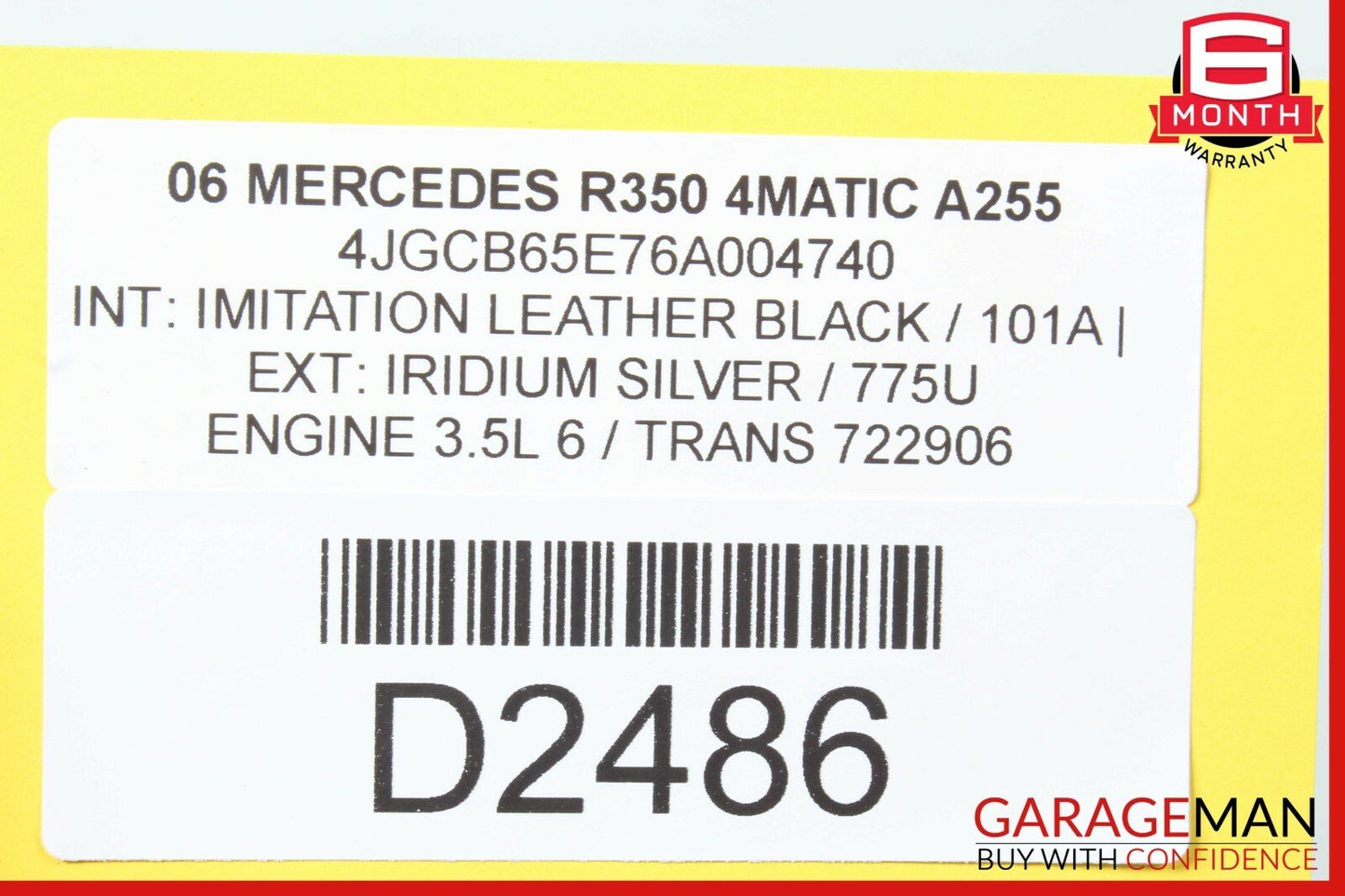 06-10 Mercedes W251 R350 R500 Front Bumper Reinforcement Impact Bar OEM