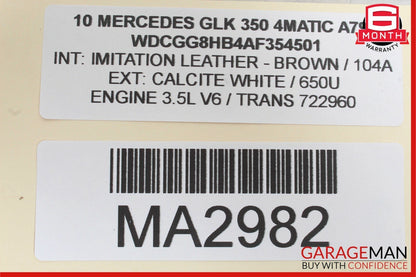 08-16 Mercedes X204 GLK350 E350 C350 Rear Left Side Door Lock Latch Actuator OEM