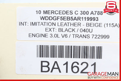 08-11 Mercedes W204 C300 Left Driver Side Exhaust Manifold Header Pipe OEM