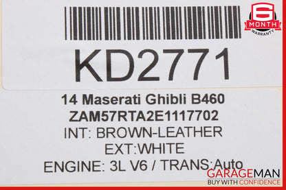 14-17 Maserati Ghibli Rear Left Driver Side Door Window Regulator w/o Motor OEM