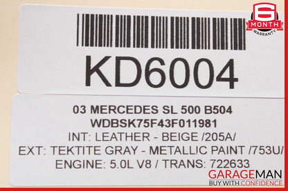 03-12 Mercedes R230 SL500 SL55 AMG Left Trunk Lock Frame Cylinder 2307900371 OEM