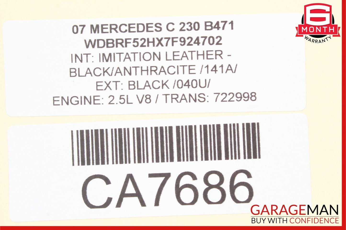 05-11 Mercedes W203 C230 SLK300 SLK350 Front Right Side Lower Control Arm OEM