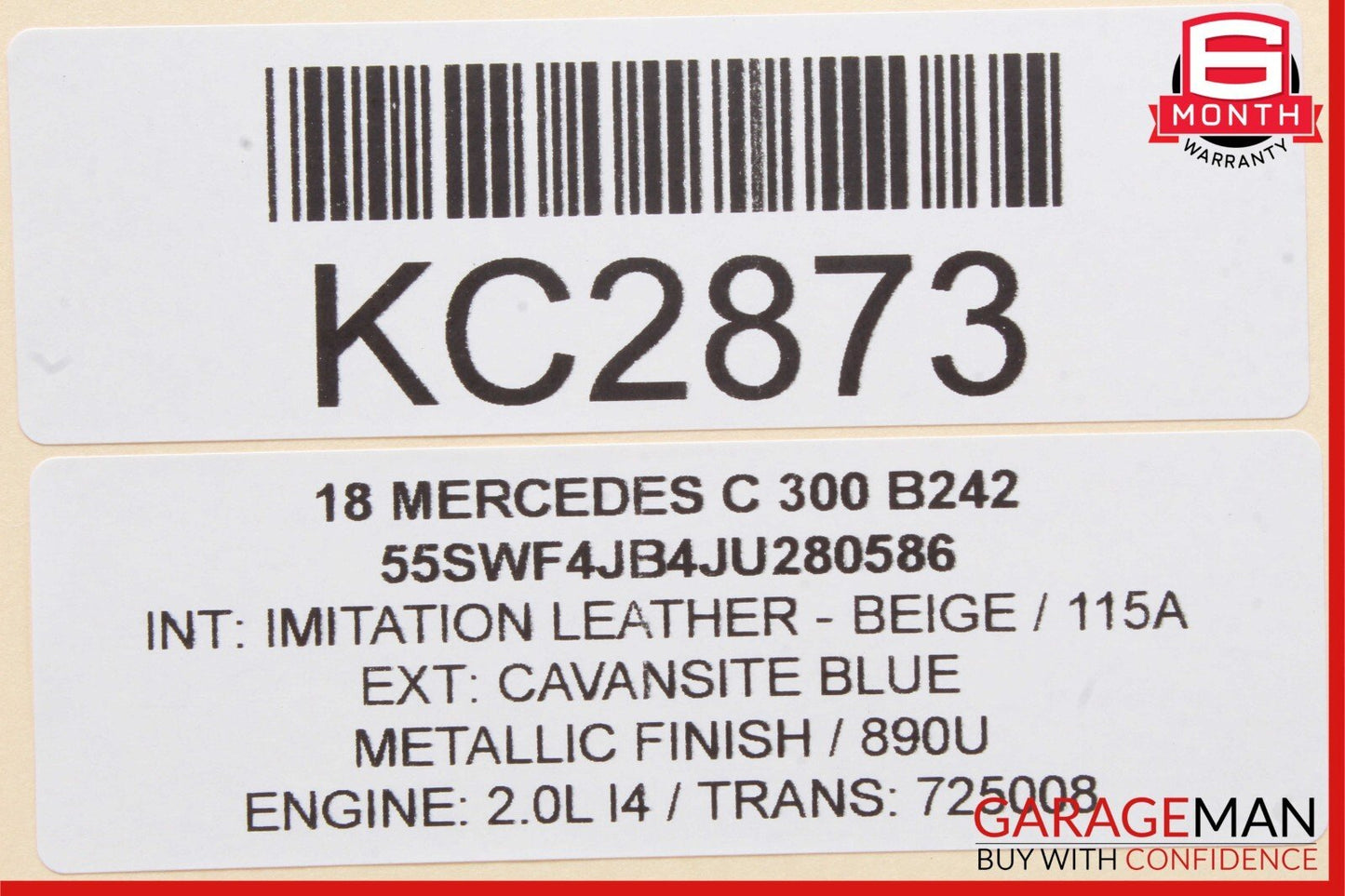 15-18 Mercedes W205 C300 Rear Left Driver Side Door Window Regulator Motor