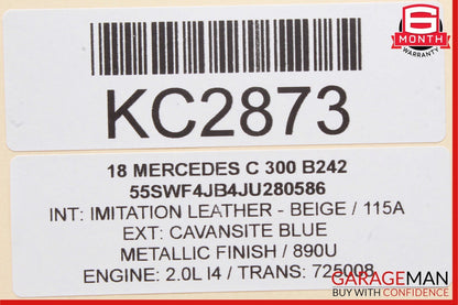 15-18 Mercedes W205 C300 Rear Left Driver Side Door Window Regulator Motor