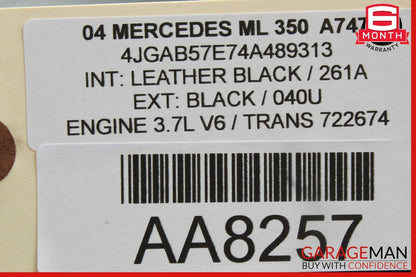 06-13 Mercedes W164 ML450 Window Regulator Motor Front Left Driver OEM