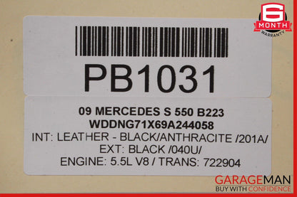 07-09 Mercedes W221 S550 Rear Left Side Interior Door Panel Cover Anthracite