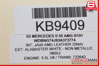 00-06 Mercedes W220 S55 Rear Right Side Window Regulator Motor OEM
