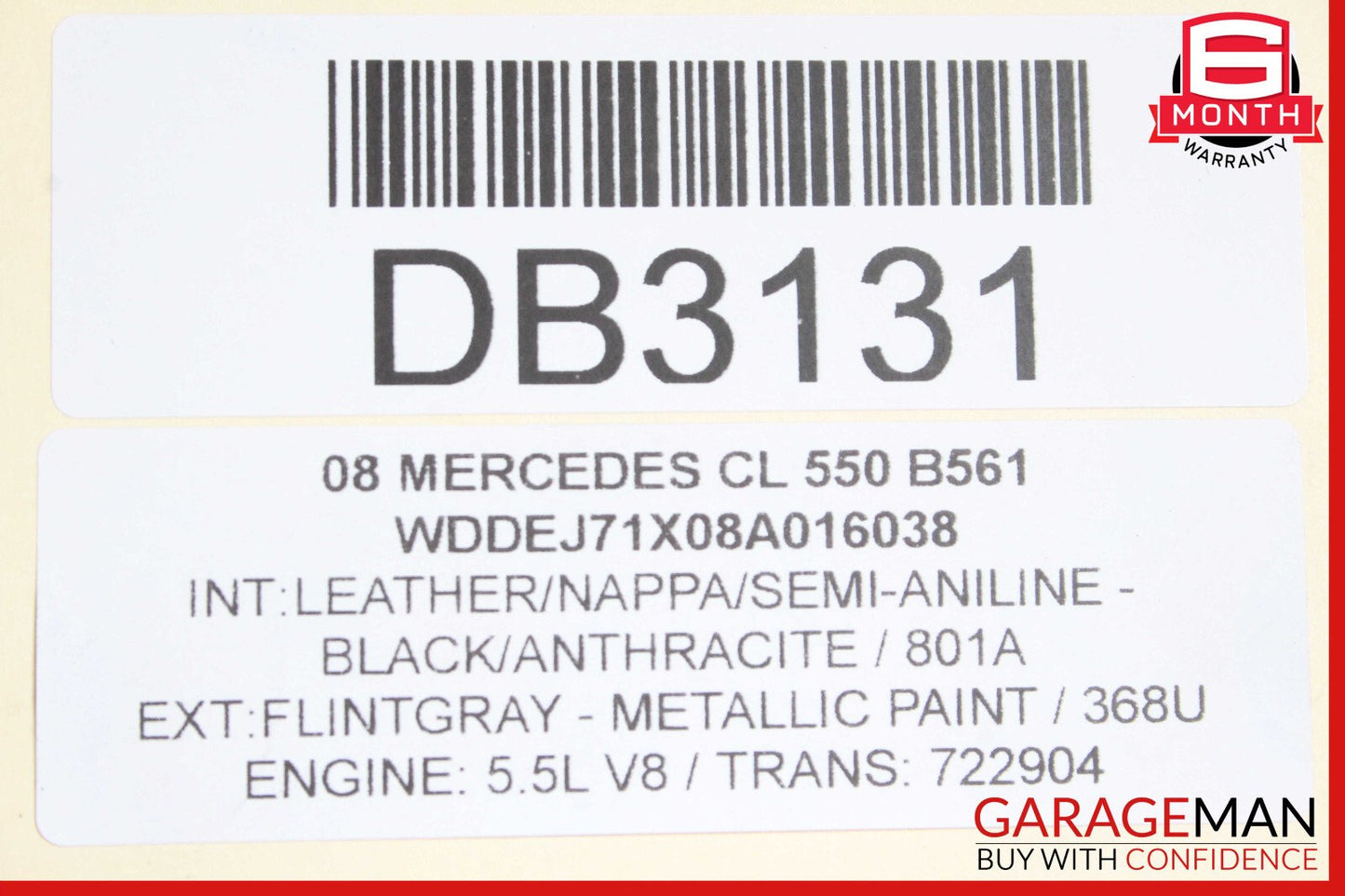 07-10 Mercedes W216 CL550 CL600 CL63 Upper Radiator Core Support OEM