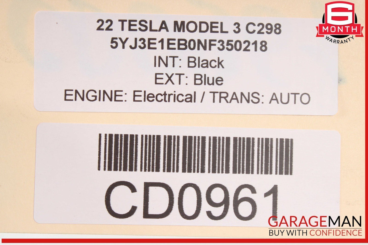 17-23 Tesla Model 3 Rear Stabilizer Sway Anti Roll Bar OEM
