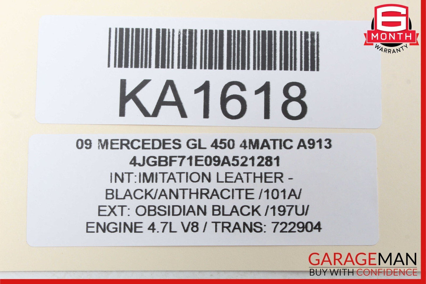 07-12 Mercedes GL350 GL450 GL550 Front Right Side Bottom Lower Seat Cushion