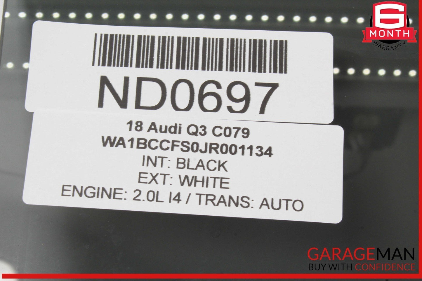 15-18 Audi Q3 Rear Left Driver Side Door Window Glass OEM
