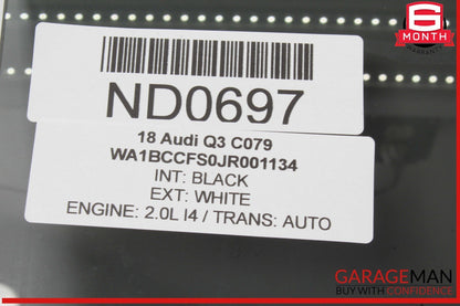 15-18 Audi Q3 Rear Left Driver Side Door Window Glass OEM
