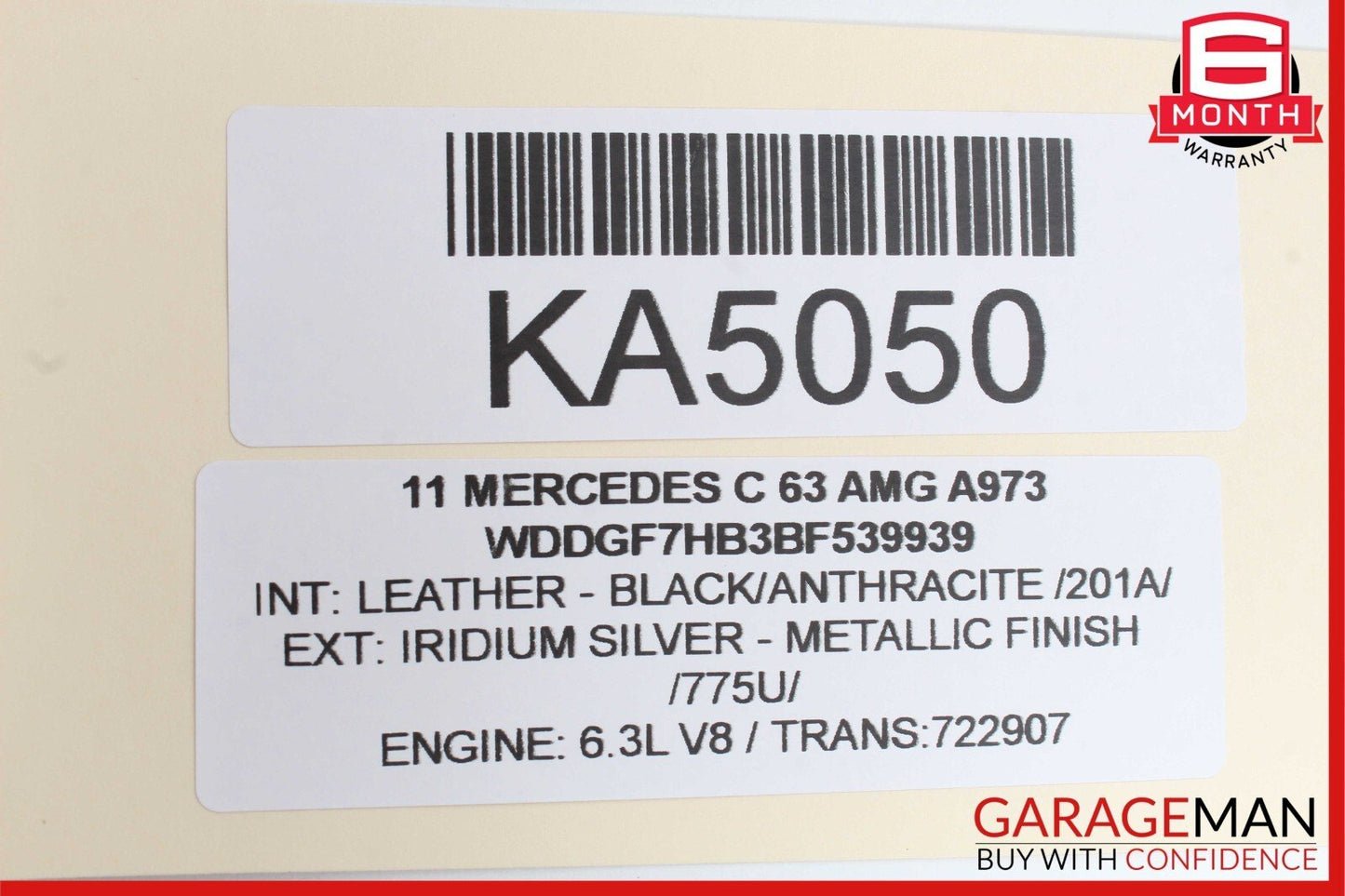 08-11 Mercedes W204 C250 C300 C63 AMG Rear Left Side Exterior Door Handle OEM