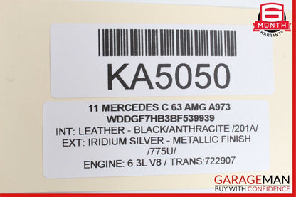 08-11 Mercedes W204 C250 C300 C63 AMG Rear Left Side Exterior Door Handle OEM